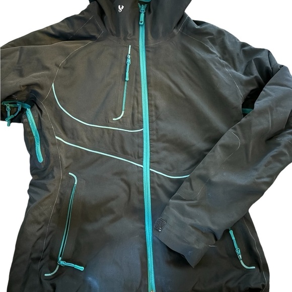Stoic Welder Lo Softshell Jacket Women’s Sz S/4-6 Black Teal Hoodie Lightweight - Picture 5 of 11